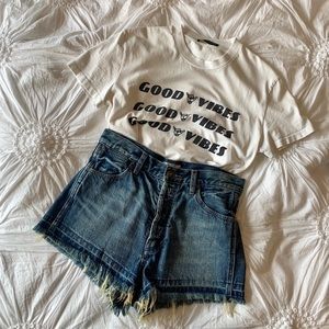 Free People denim shorts